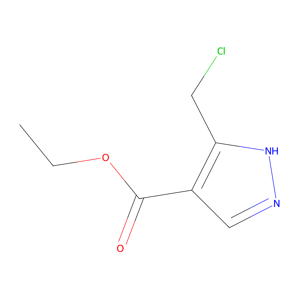 ethyl 5-(chloromethyl)-1H-pyrazole-4-carboxylate molecular structure, CAS 137487-60-6