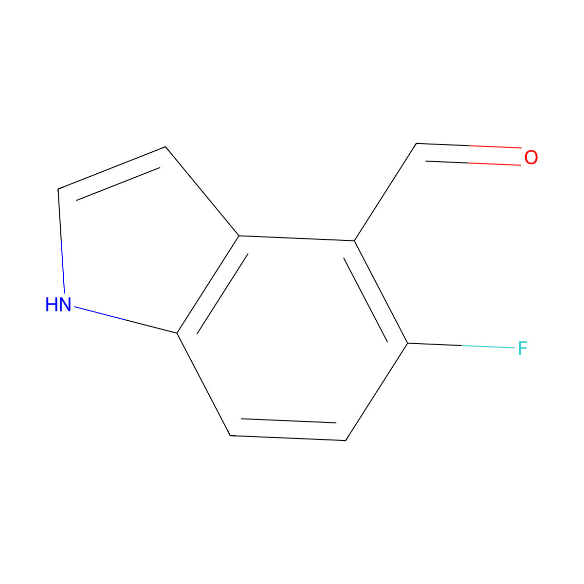 5-fluoro-1H-indole-4-carbaldehyde molecular structure, CAS 1374873-57-0