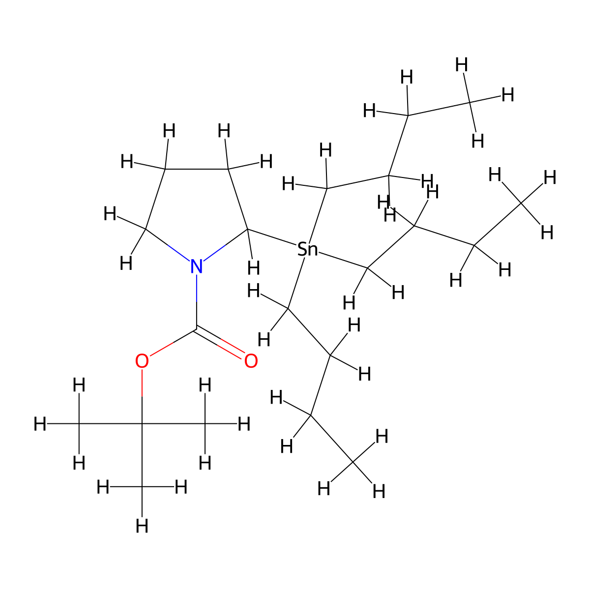 1,1-Dimethylethyl 2-(tributylstannyl)-1-pyrrolidinecarboxylate molecular structure, CAS 137496-74-3