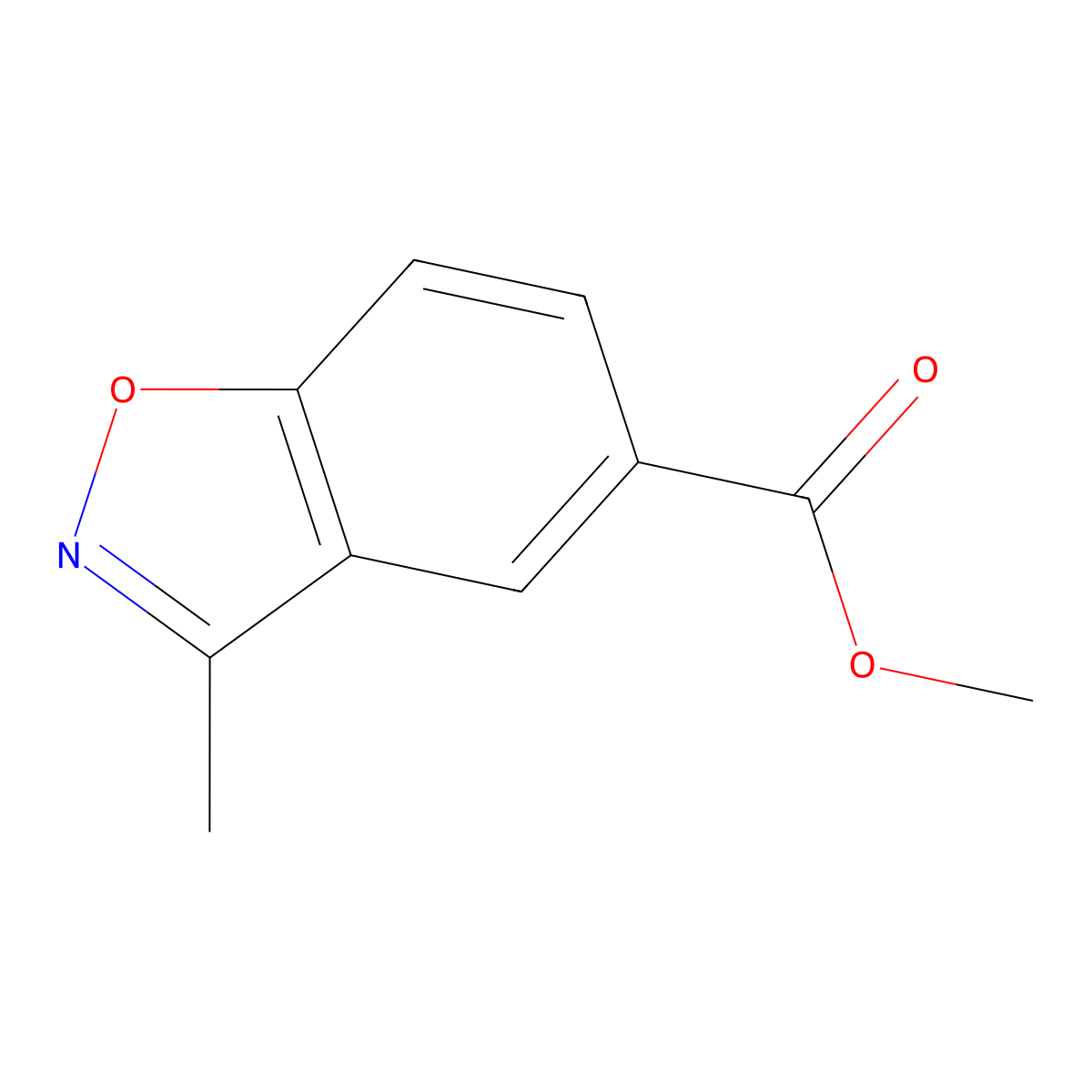 Methyl 3-methylbenzo[d]isoxazole-5-carboxylate molecular structure, CAS 1374962-06-7