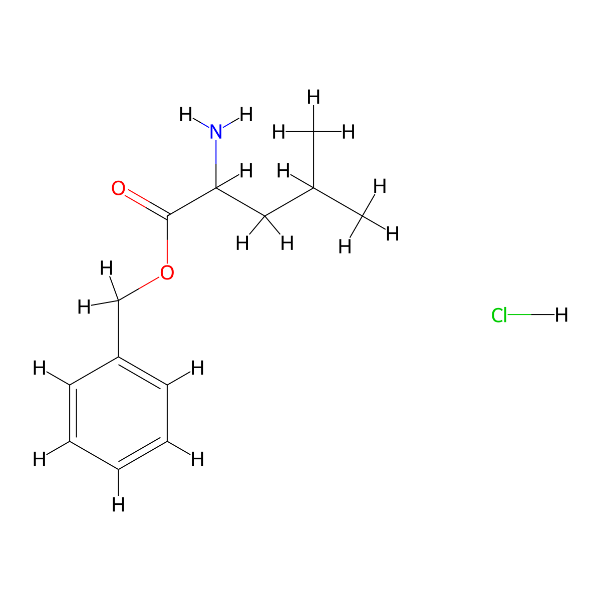 Benzyl 2-amino-4-methylpentanoate hydrochloride molecular structure, CAS 1374963-75-3