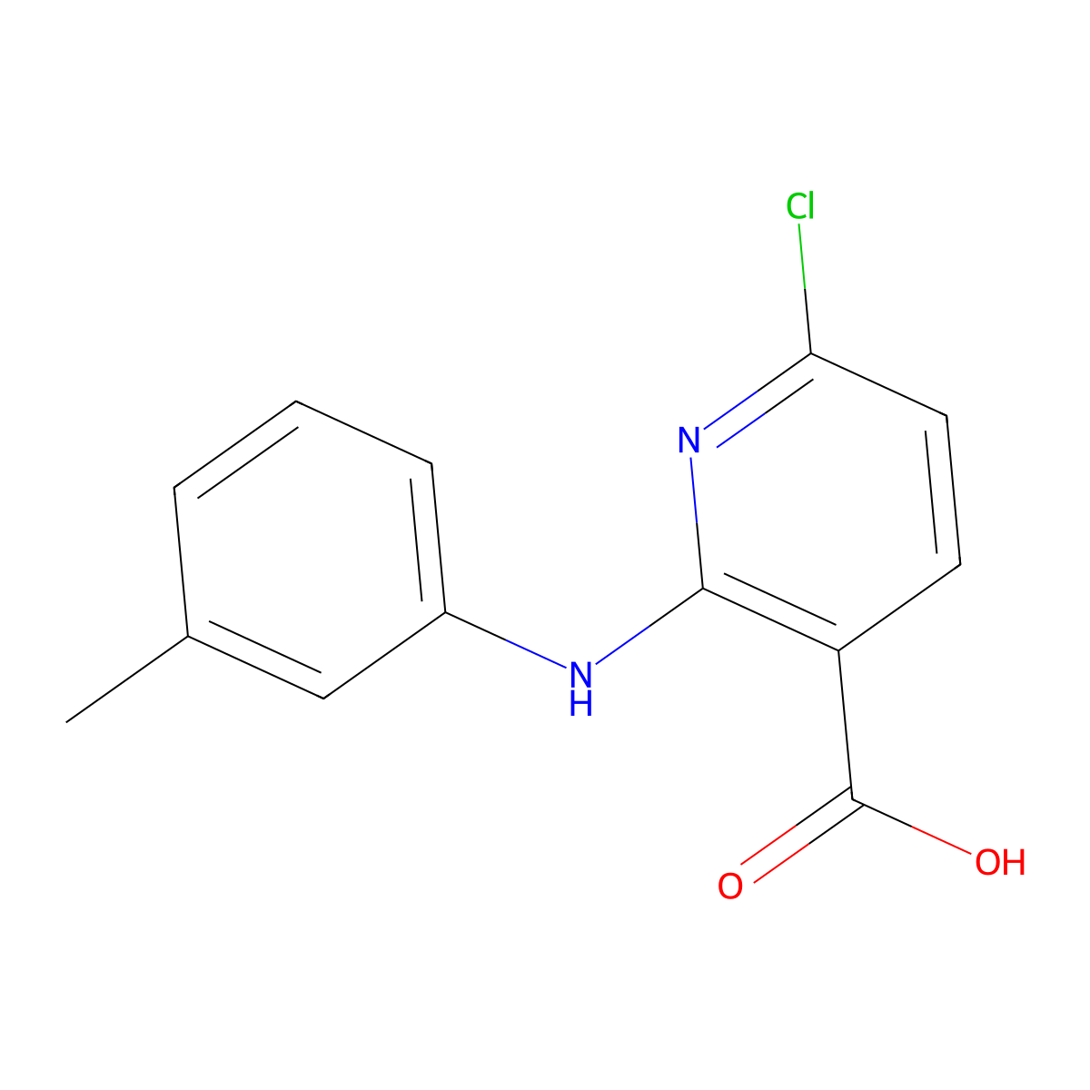 6-Chloro-2-(3-methylanilino)pyridine-3-carboxylic acid molecular structure, CAS 1374969-90-0