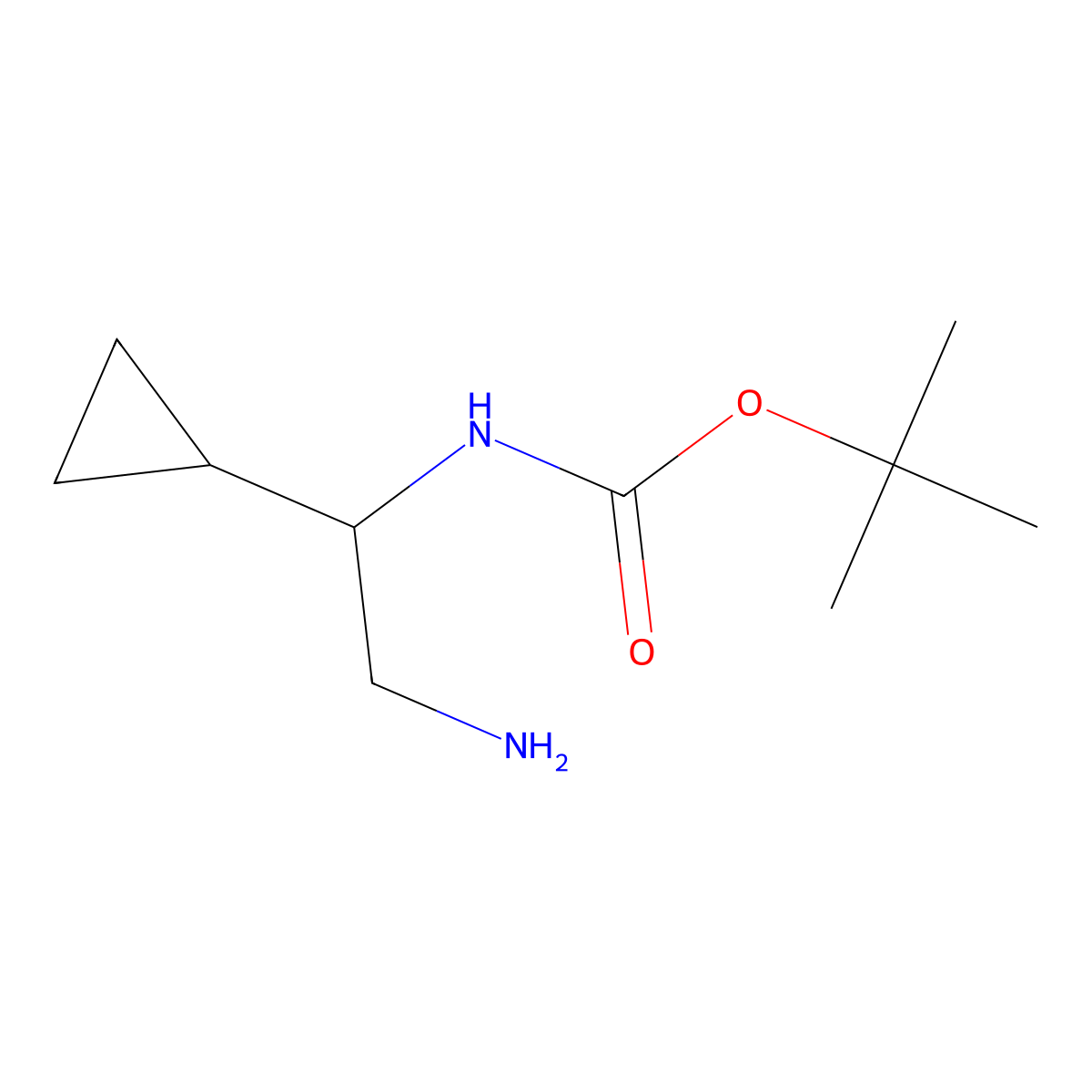 tert-butyl N-[(1S)-2-amino-1-cyclopropylethyl]carbamate molecular structure, CAS 1374970-04-3