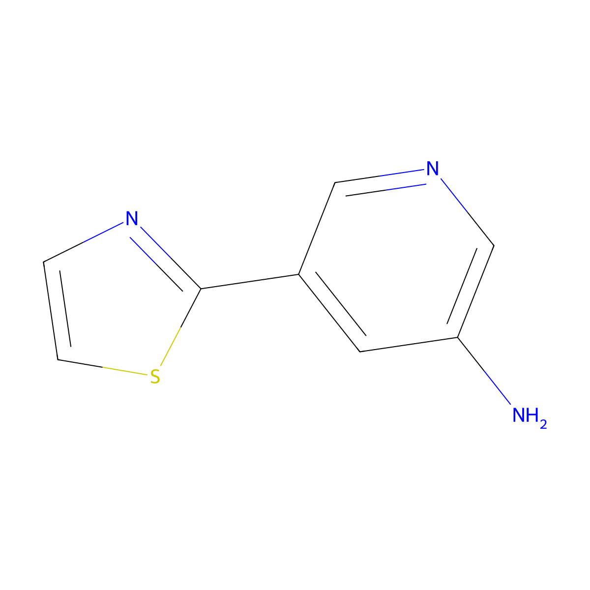 5-(1,3-Thiazol-2-yl)pyridin-3-amine molecular structure, CAS 1374970-69-0