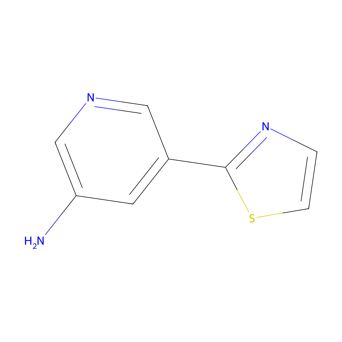 5-(1,3-Thiazol-2-yl)pyridin-3-amine molecular structure, CAS 1374970-69-0