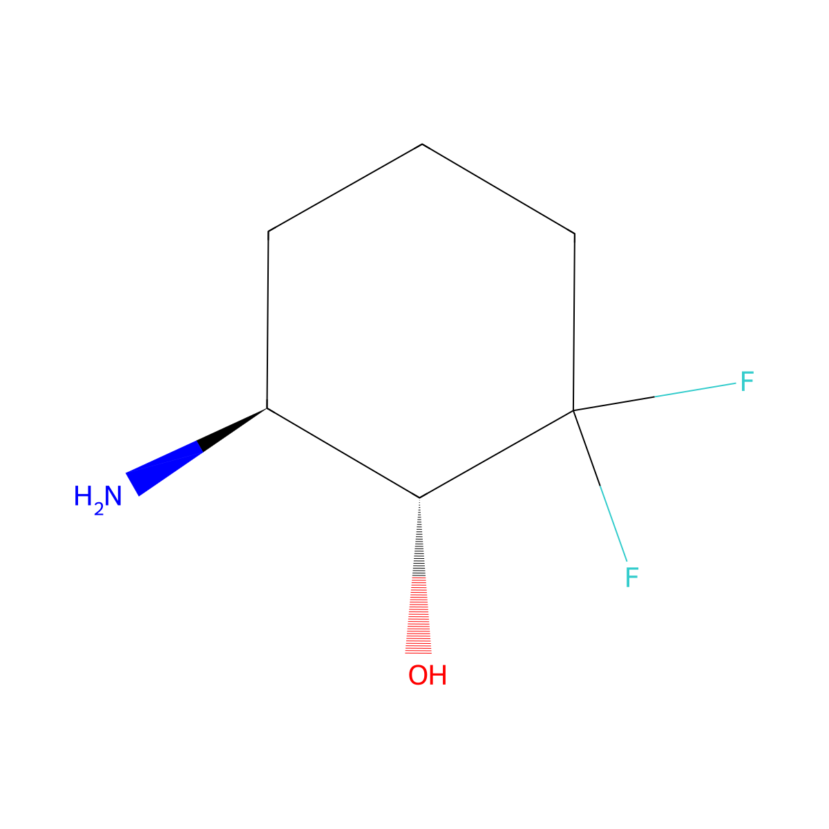 (1R,6S)-6-Amino-2,2-difluorocyclohexanol molecular structure, CAS 1374973-14-4