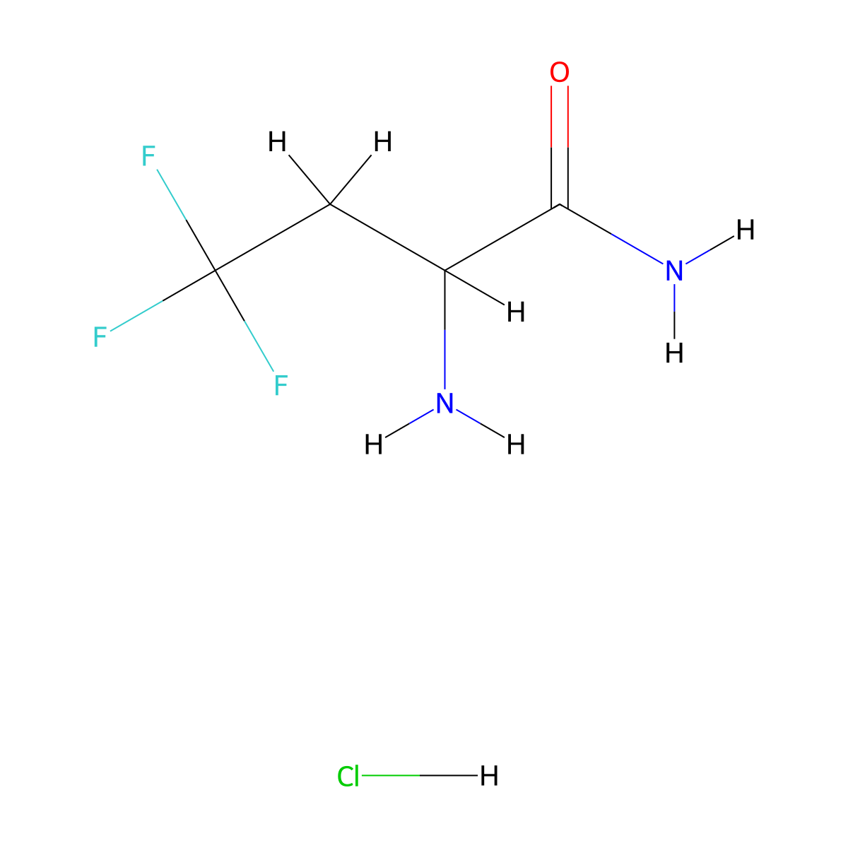 2-Amino-4,4,4-trifluorobutanamide hydrochloride molecular structure, CAS 1374973-68-8