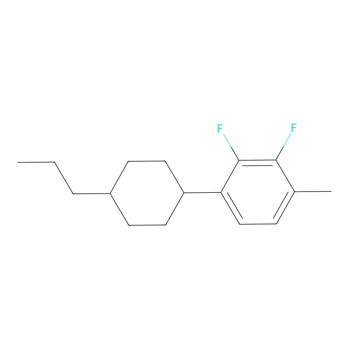 2,3-Difluoro-1-methyl-4-(trans-4-propylcyclohexyl)benzene molecular structure, CAS 1374975-29-7