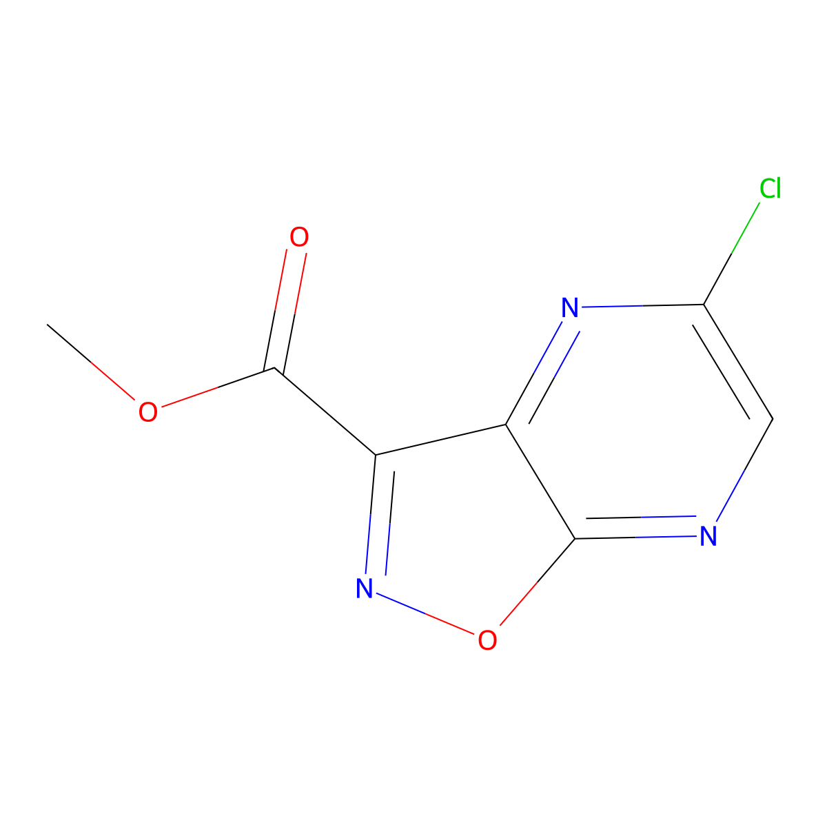 Methyl 5-chloroisoxazolo[4,5-b]pyrazine-3-carboxylate molecular structure, CAS 1374986-05-6