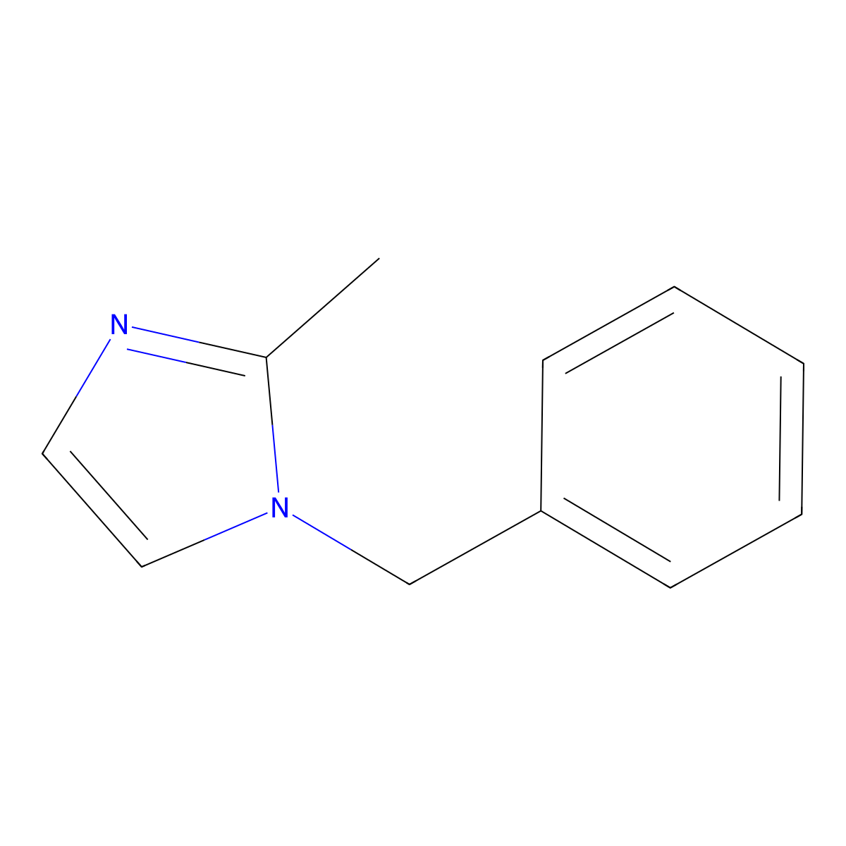1H-Imidazole, 2-methyl-1-(phenylmethyl)- molecular structure, CAS 13750-62-4
