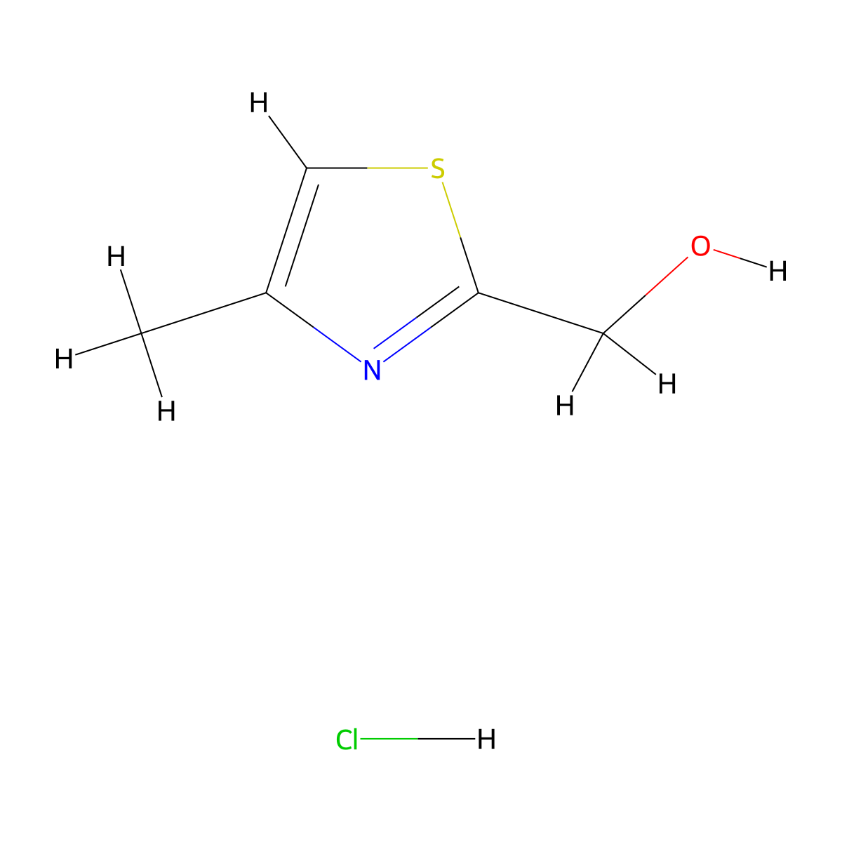 (4-Methyl-1,3-thiazol-2-yl)methanol hydrochloride molecular structure, CAS 13750-64-6