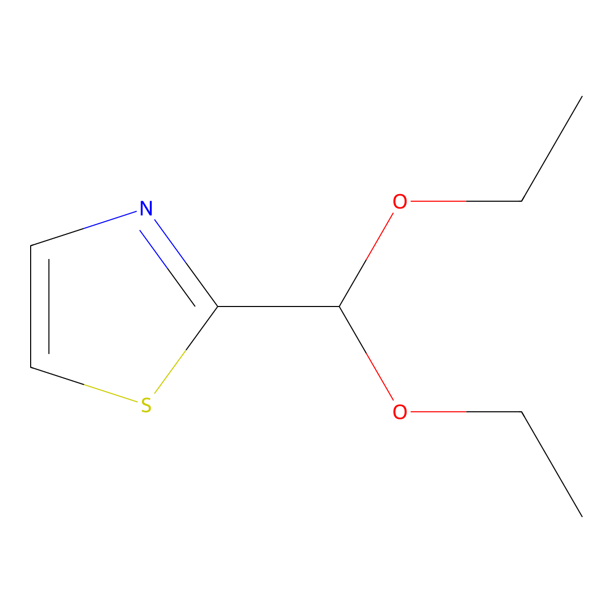 2-(Diethoxymethyl)-1,3-thiazole molecular structure, CAS 13750-66-8
