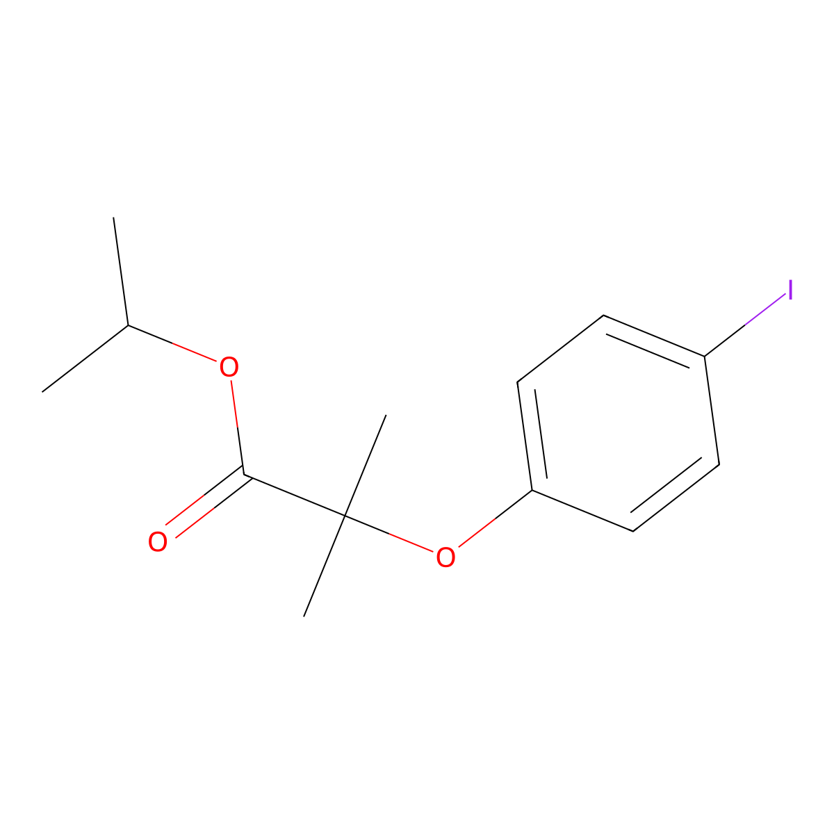 1-Methylethyl 2-(4-iodophenoxy)-2-methylpropanoate molecular structure, CAS 1375008-18-6