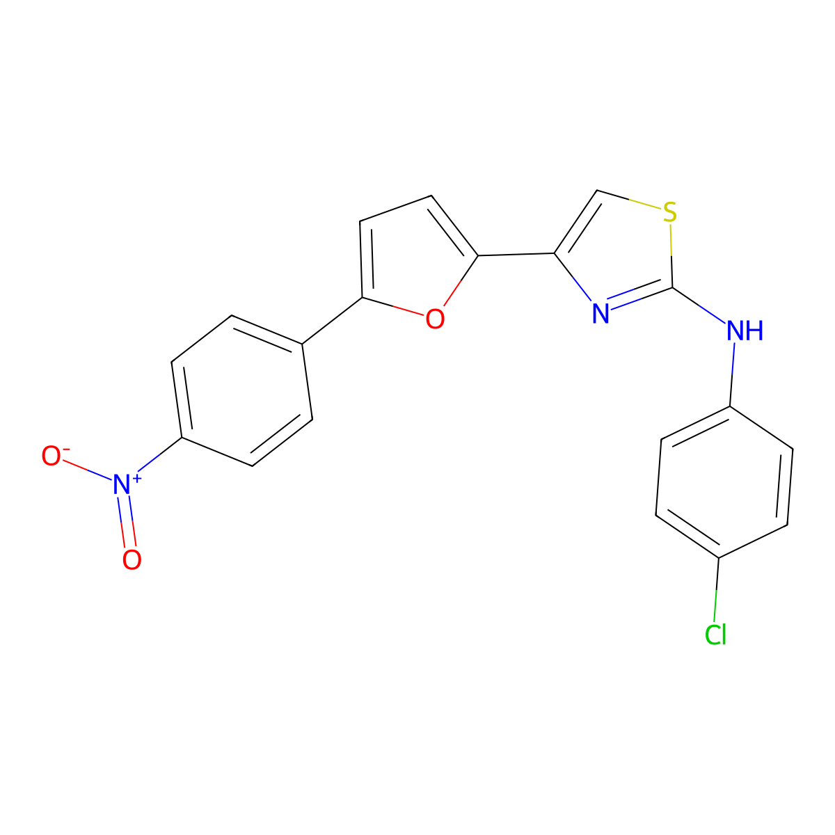 N-(4-chlorophenyl)-4-[5-(4-nitrophenyl)furan-2-yl]-1,3-thiazol-2-amine molecular structure, CAS 137503-48-1