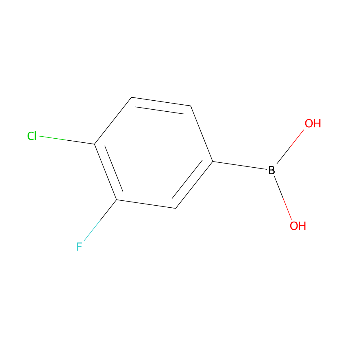 4-Chloro-3-fluorophenylboronic Acid molecular structure, CAS 137504-86-0