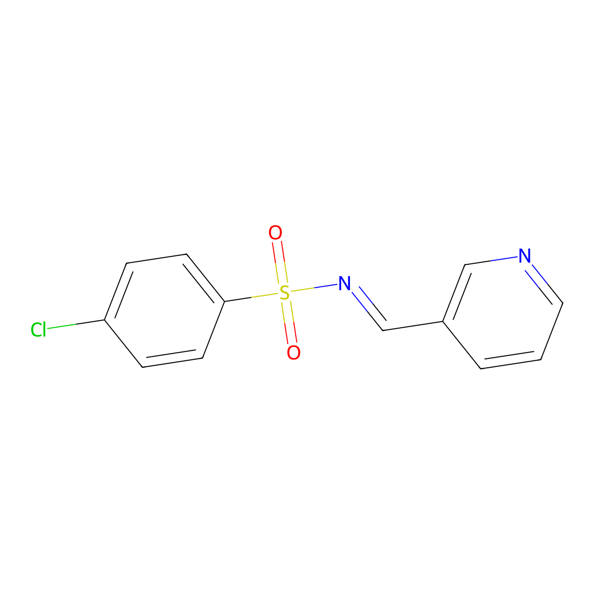 N-(3-Pyridinylmethylene)-4-chlorobenzenesulfonamide molecular structure, CAS 137505-14-7