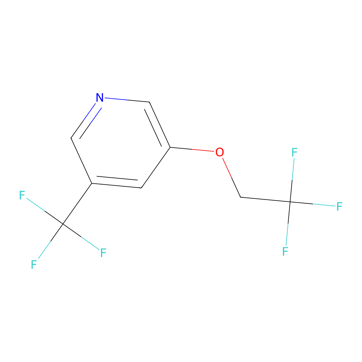 3-(2,2,2-Trifluoroethoxy)-5-(trifluoromethyl)pyridine molecular structure, CAS 137506-71-9