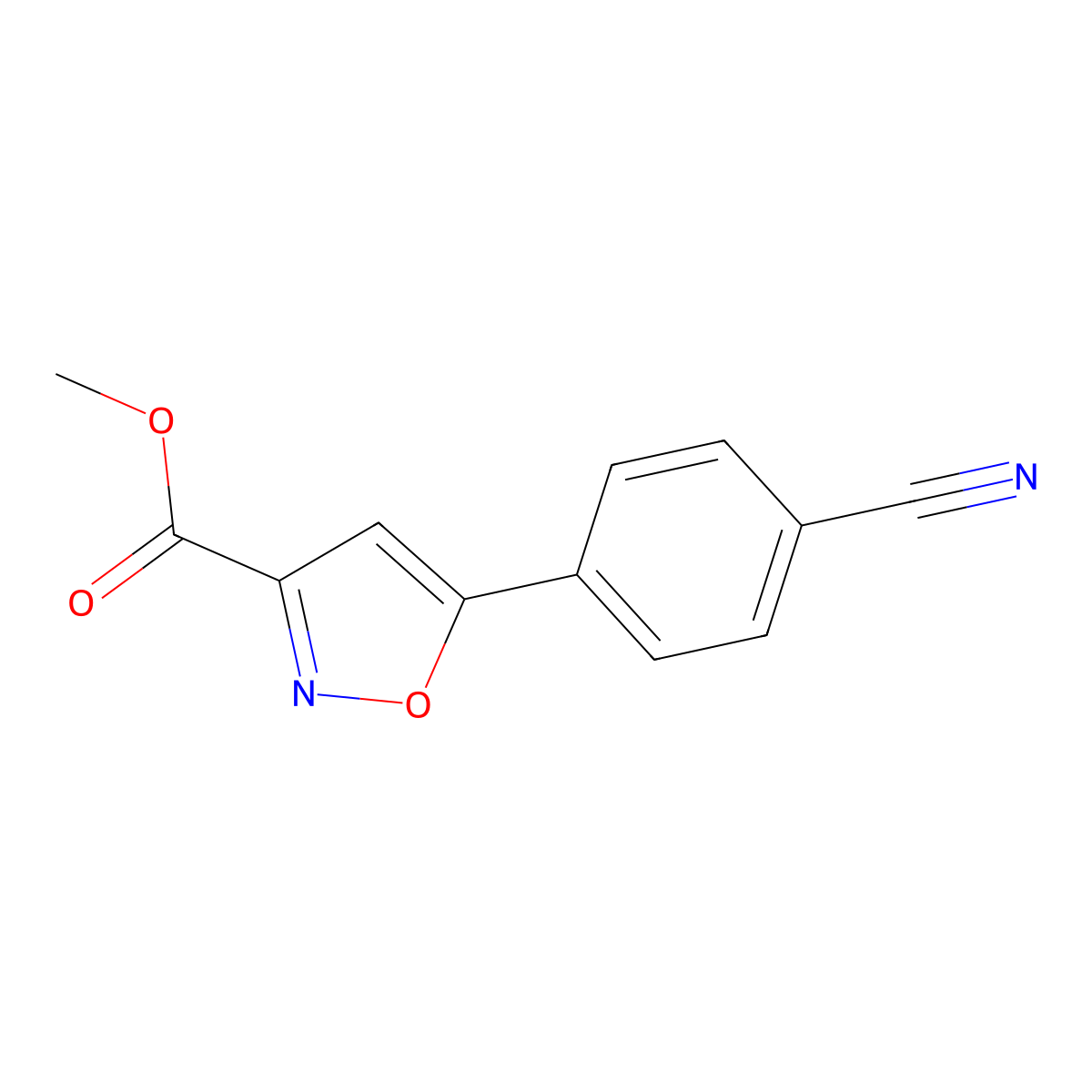 Methyl 5-(4-Cyanophenyl)isoxazole-3-carboxylate molecular structure, CAS 1375064-41-7