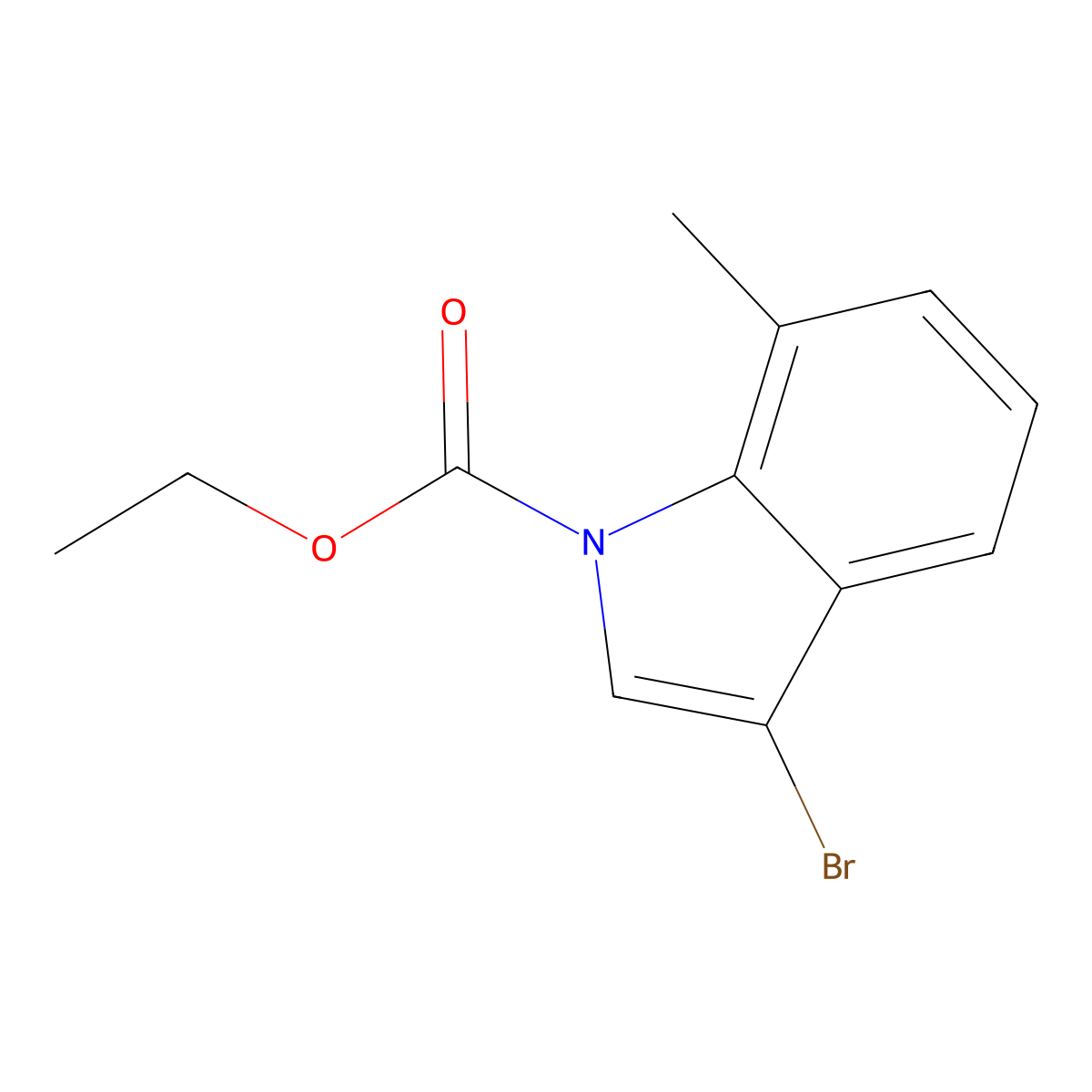 Ethyl 3-Bromo-7-methylindole-1-carboxylate molecular structure, CAS 1375064-43-9