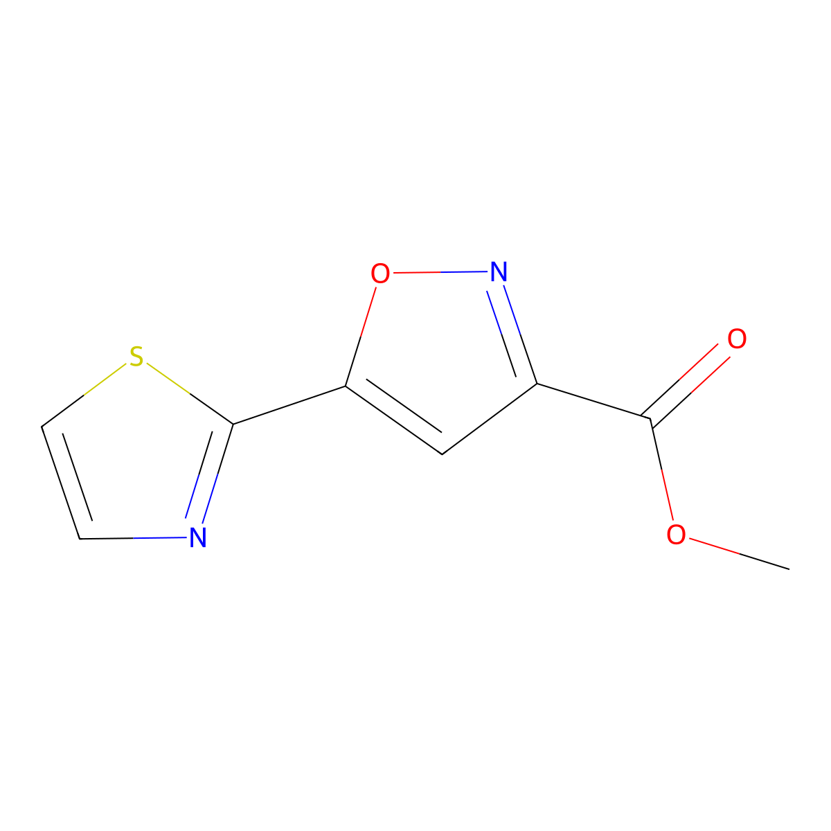 Methyl 5-(2-Thiazolyl)isoxazole-3-carboxylate molecular structure, CAS 1375064-47-3