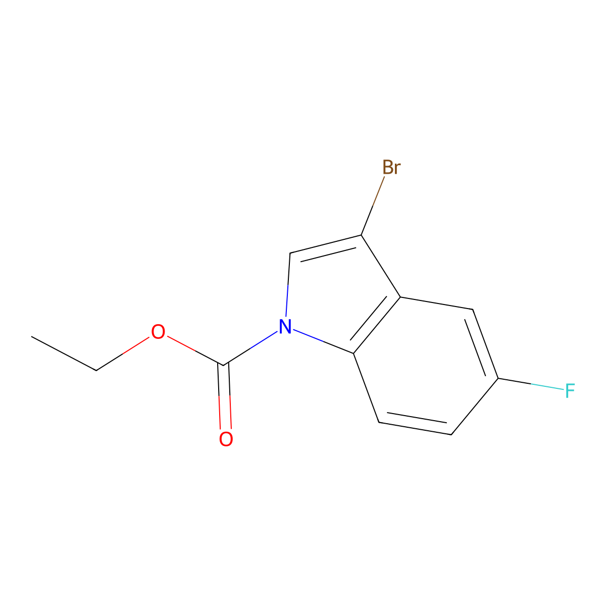Ethyl 3-Bromo-5-fluoroindole-1-carboxylate molecular structure, CAS 1375064-48-4