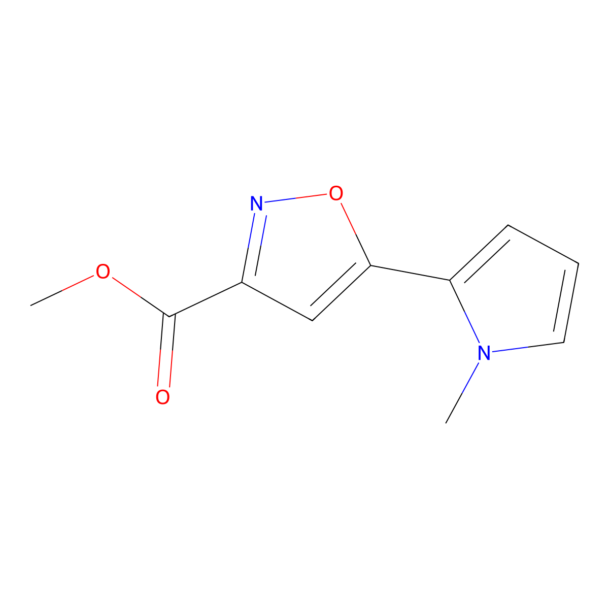 Methyl 5-(1-Methyl-2-pyrrolyl)isoxazole-3-carboxylate molecular structure, CAS 1375064-53-1