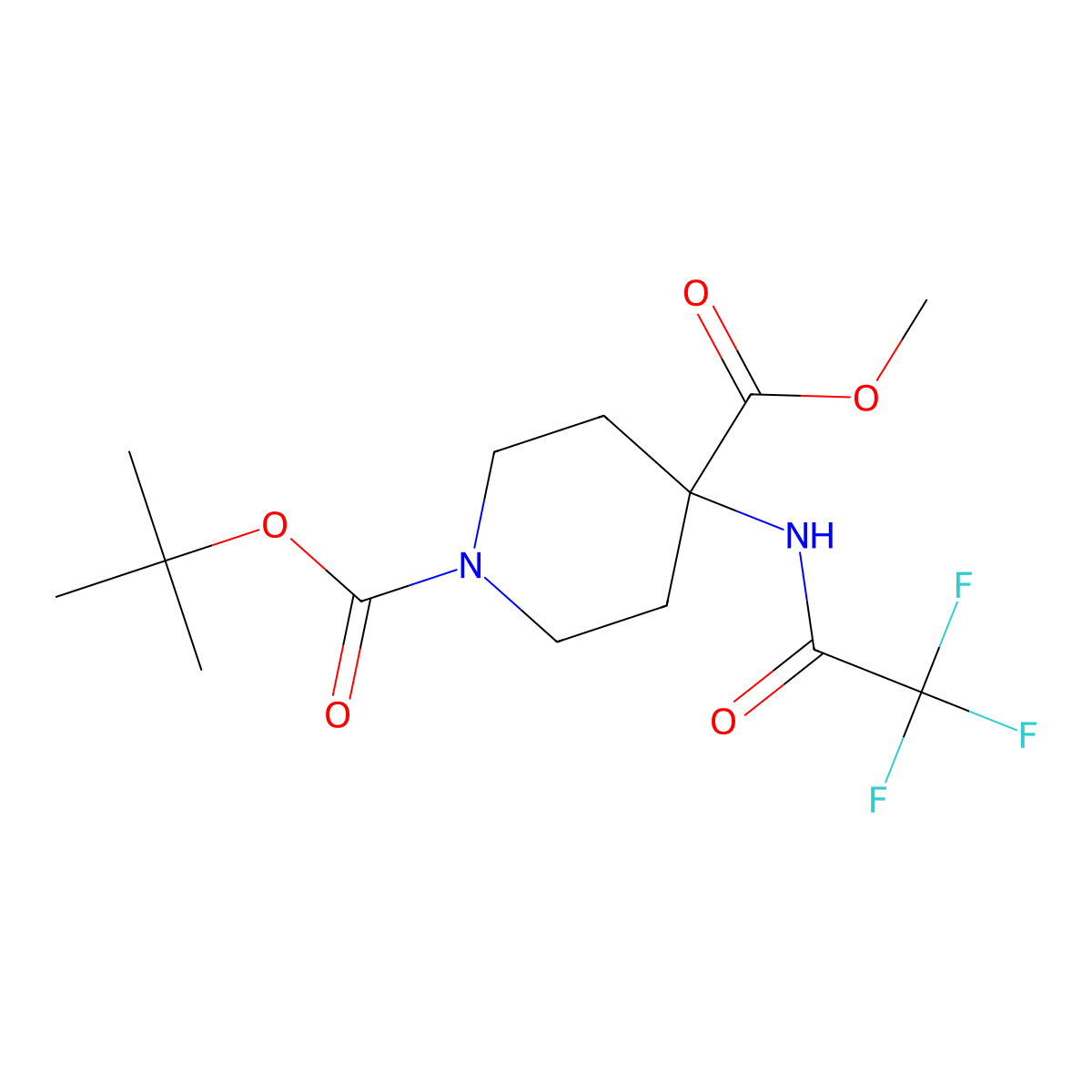 Methyl N-Boc-4-(trifluoroacetylamino)piperidine-4-carboxylate molecular structure, CAS 1375064-57-5