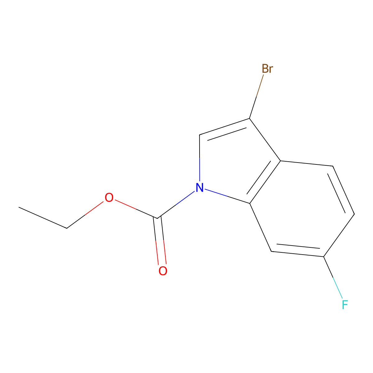 Ethyl 3-Bromo-6-fluoroindole-1-carboxylate molecular structure, CAS 1375064-61-1