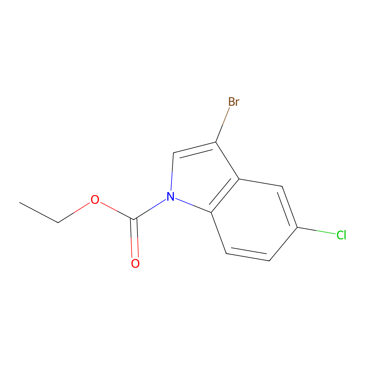 Ethyl 3-Bromo-5-chloroindole-1-carboxylate molecular structure, CAS 1375064-65-5