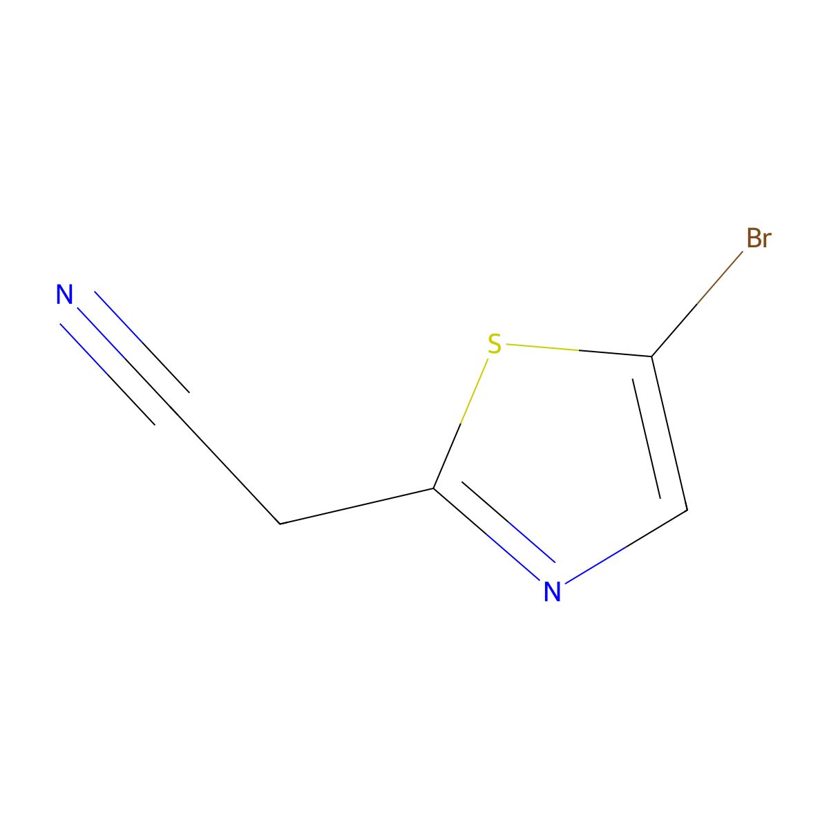 2-(5-Bromothiazol-2-YL)acetonitrile molecular structure, CAS 1375064-90-6
