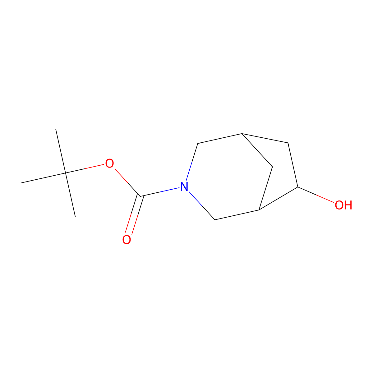 Tert-butyl 6-hydroxy-3-azabicyclo[3.2.1]octane-3-carboxylate molecular structure, CAS 1375065-20-5