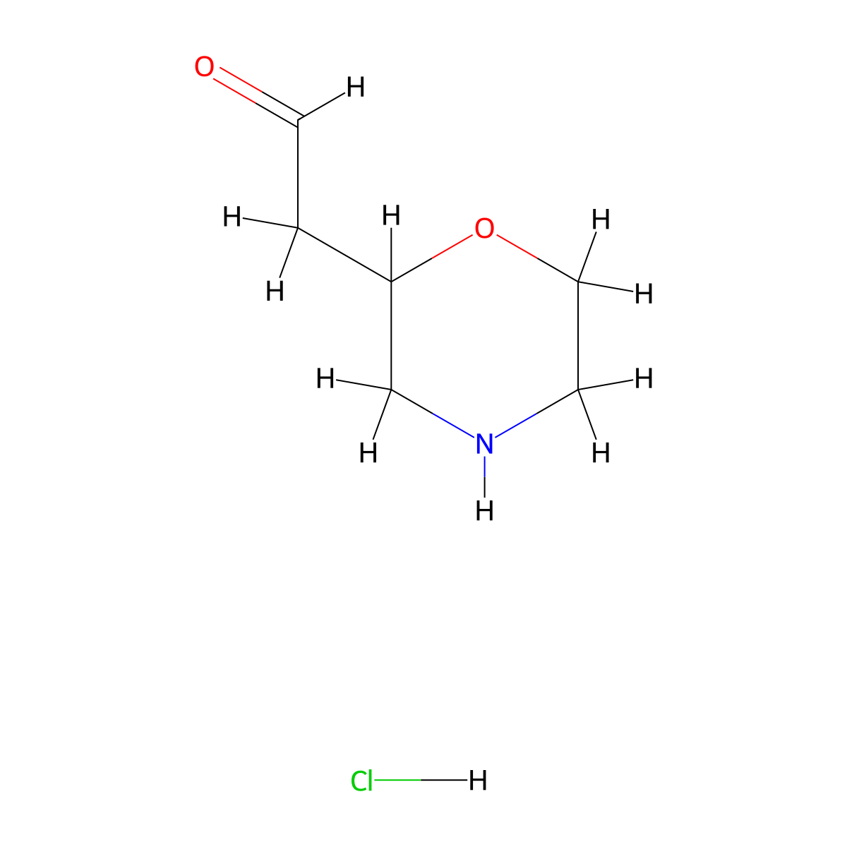 2-(Morpholin-2-yl)acetaldehyde hydrochloride molecular structure, CAS 1375065-36-3