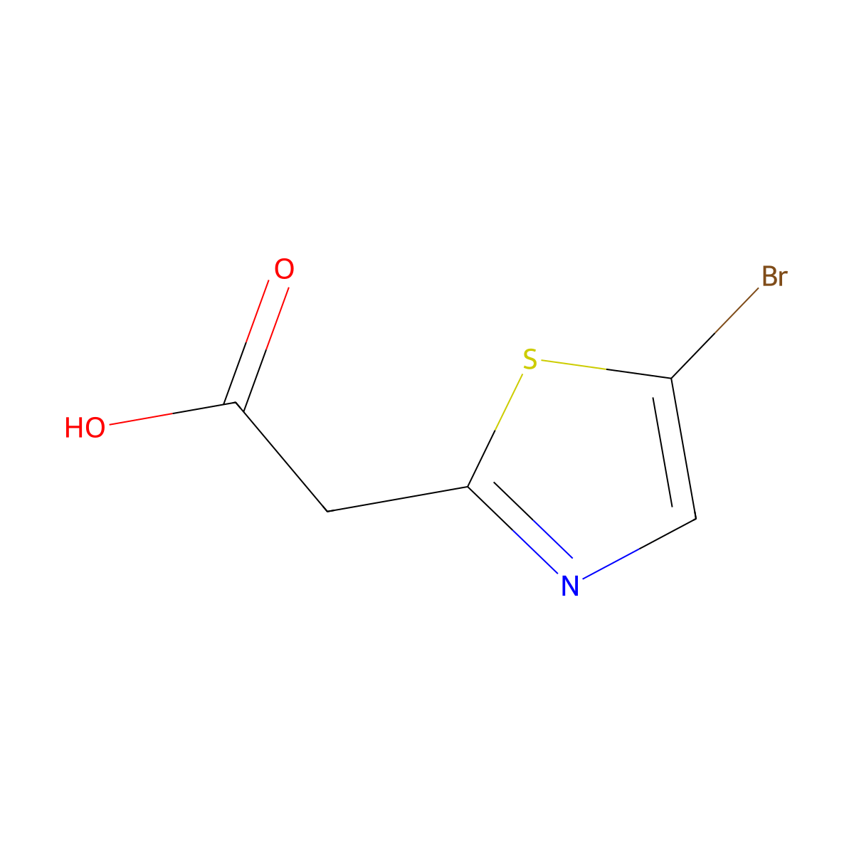 2-(5-Bromo-1,3-thiazol-2-yl)acetic acid molecular structure, CAS 1375065-54-5