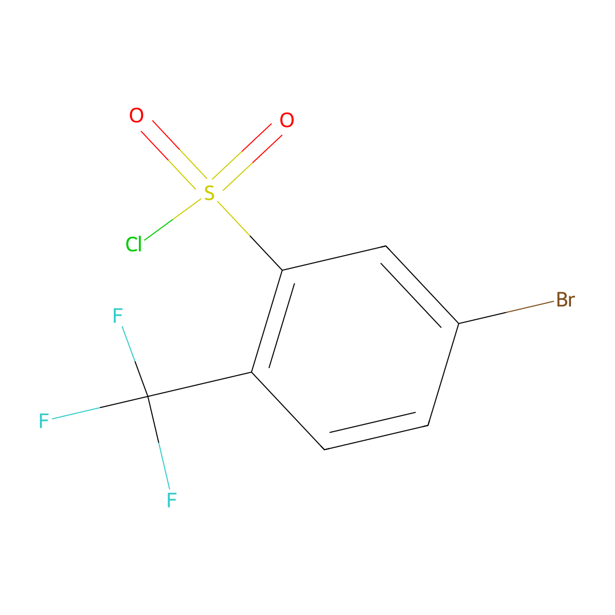 5-Bromo-2-(trifluoromethyl)benzene-1-sulfonyl chloride molecular structure, CAS 1375065-87-4