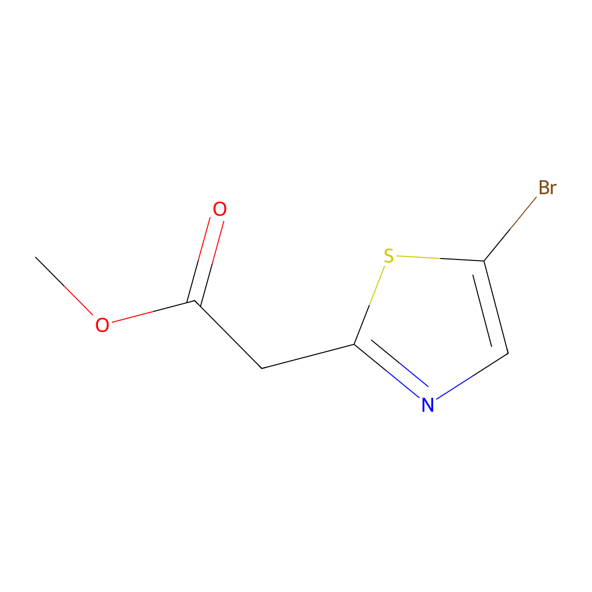 Methyl 2-(5-bromo-1,3-thiazol-2-yl)acetate molecular structure, CAS 1375065-91-0