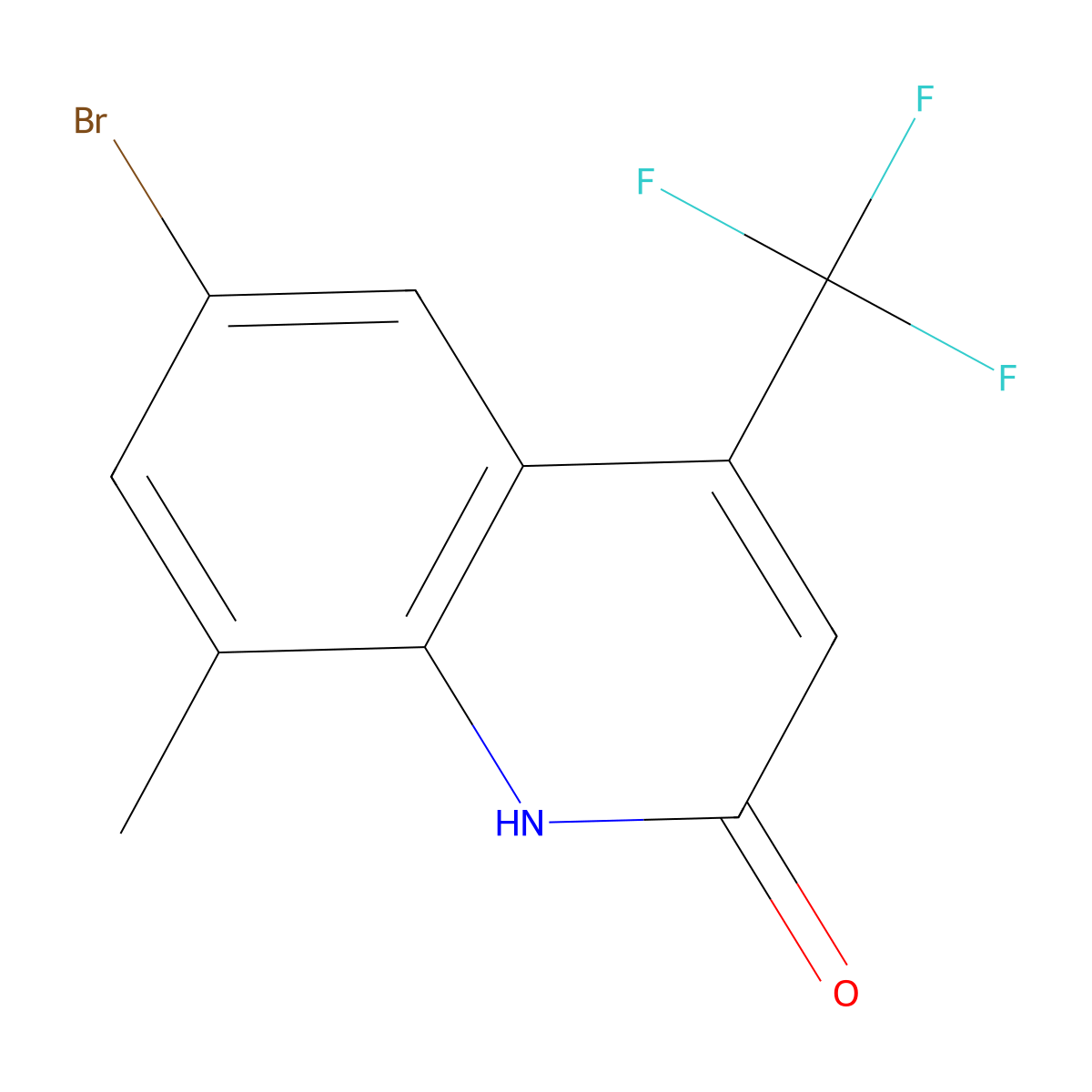 6-Bromo-8-methyl-4-(trifluoromethyl)quinolin-2(1H)-one molecular structure, CAS 1375066-09-3