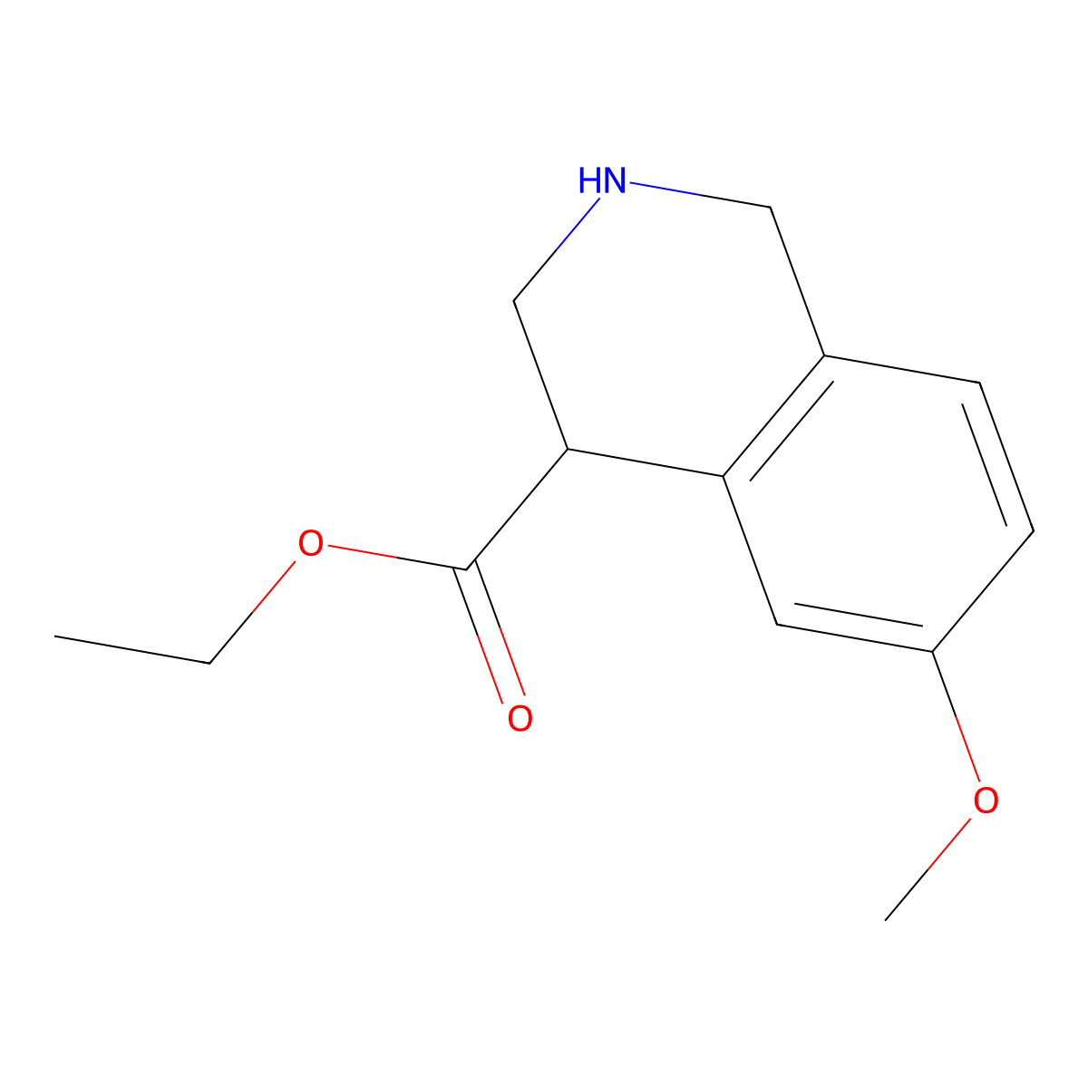 Ethyl 6-methoxy-1,2,3,4-tetrahydroisoquinoline-4-carboxylate molecular structure, CAS 1375066-30-0