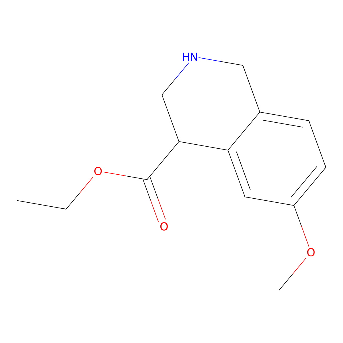 Ethyl 6-methoxy-1,2,3,4-tetrahydroisoquinoline-4-carboxylate molecular structure, CAS 1375066-30-0