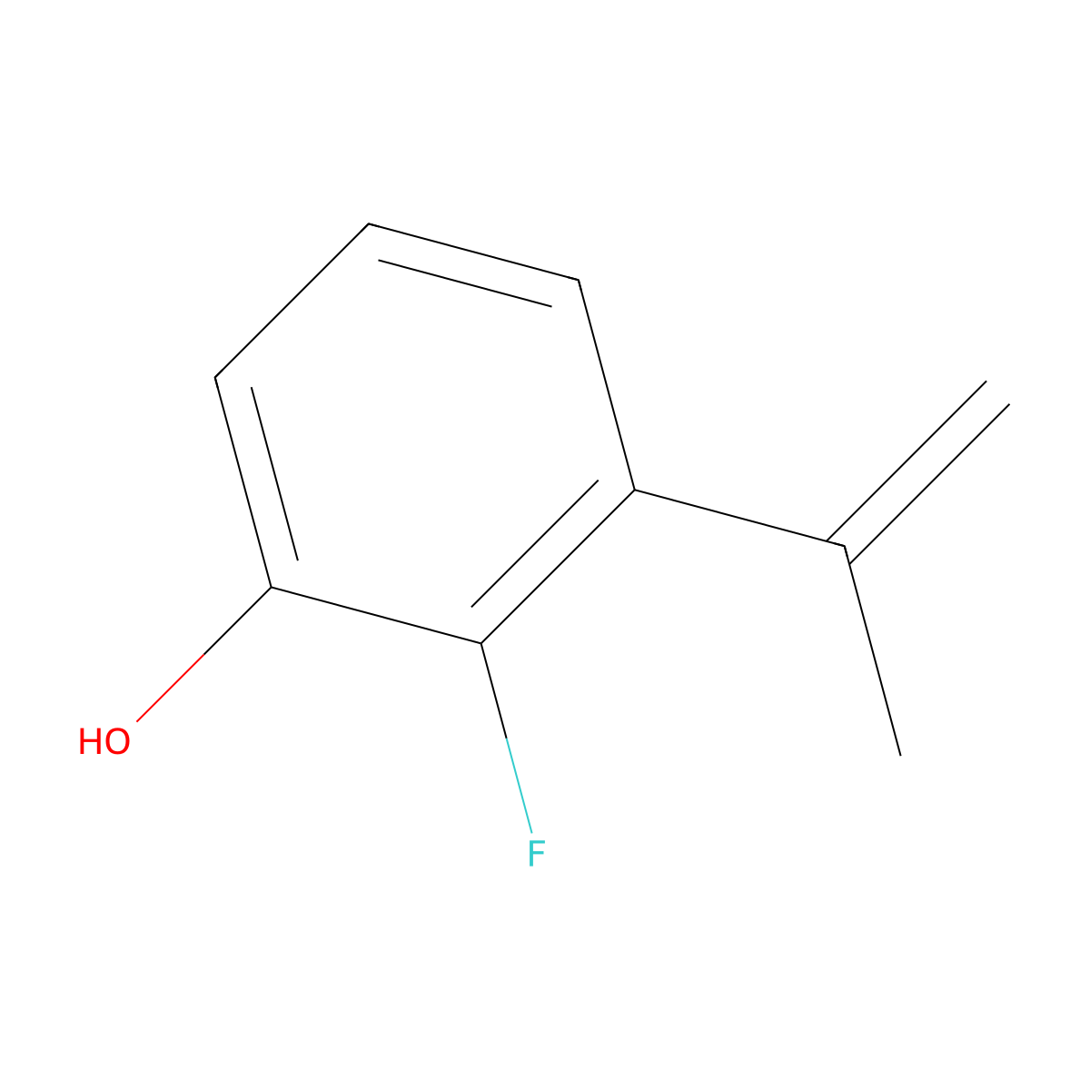 2-Fluoro-3-(prop-1-en-2-yl)phenol molecular structure, CAS 1375066-38-8