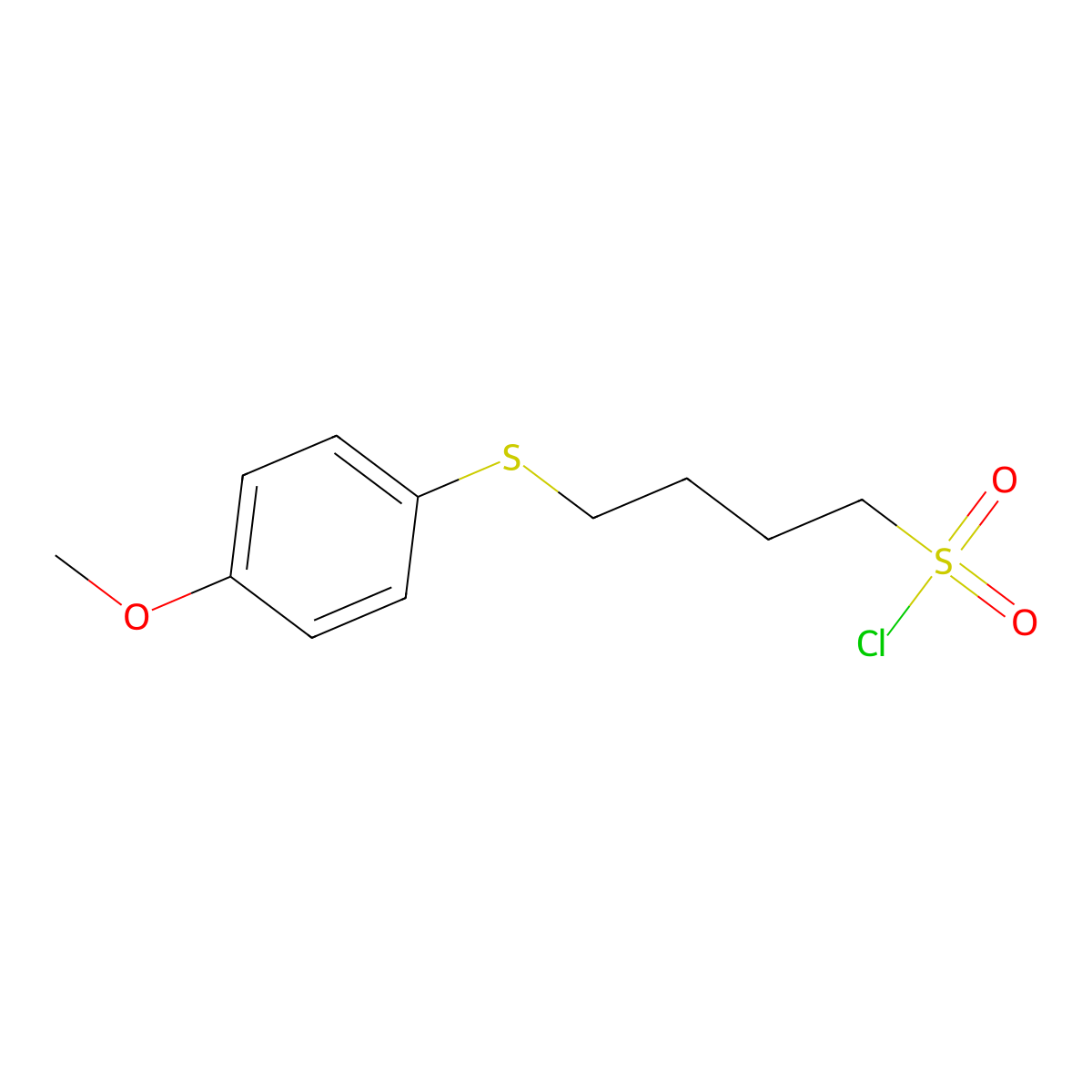 4-[(4-Methoxyphenyl)sulfanyl]butane-1-sulfonyl chloride molecular structure, CAS 1375067-08-5