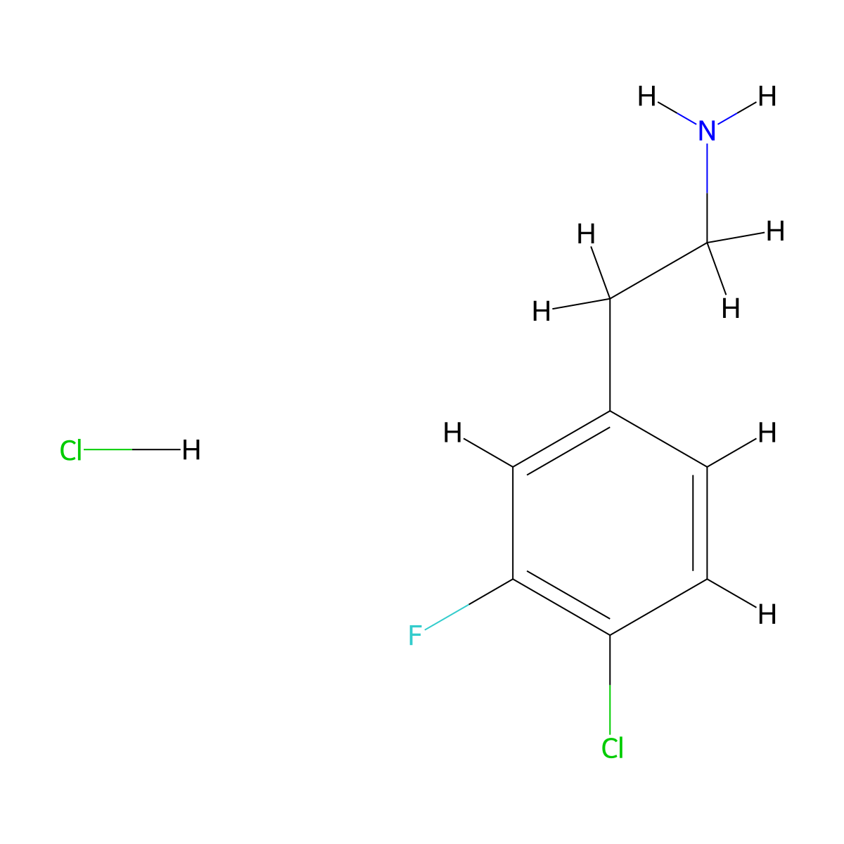 2-(4-Chloro-3-fluorophenyl)ethan-1-amine hydrochloride molecular structure, CAS 1375067-41-6