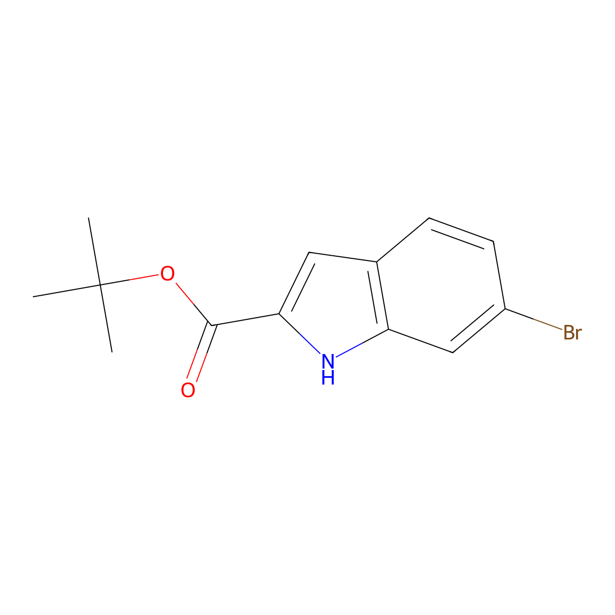 tert-Butyl 6-bromo-1H-indole-2-carboxylate molecular structure, CAS 1375067-54-1