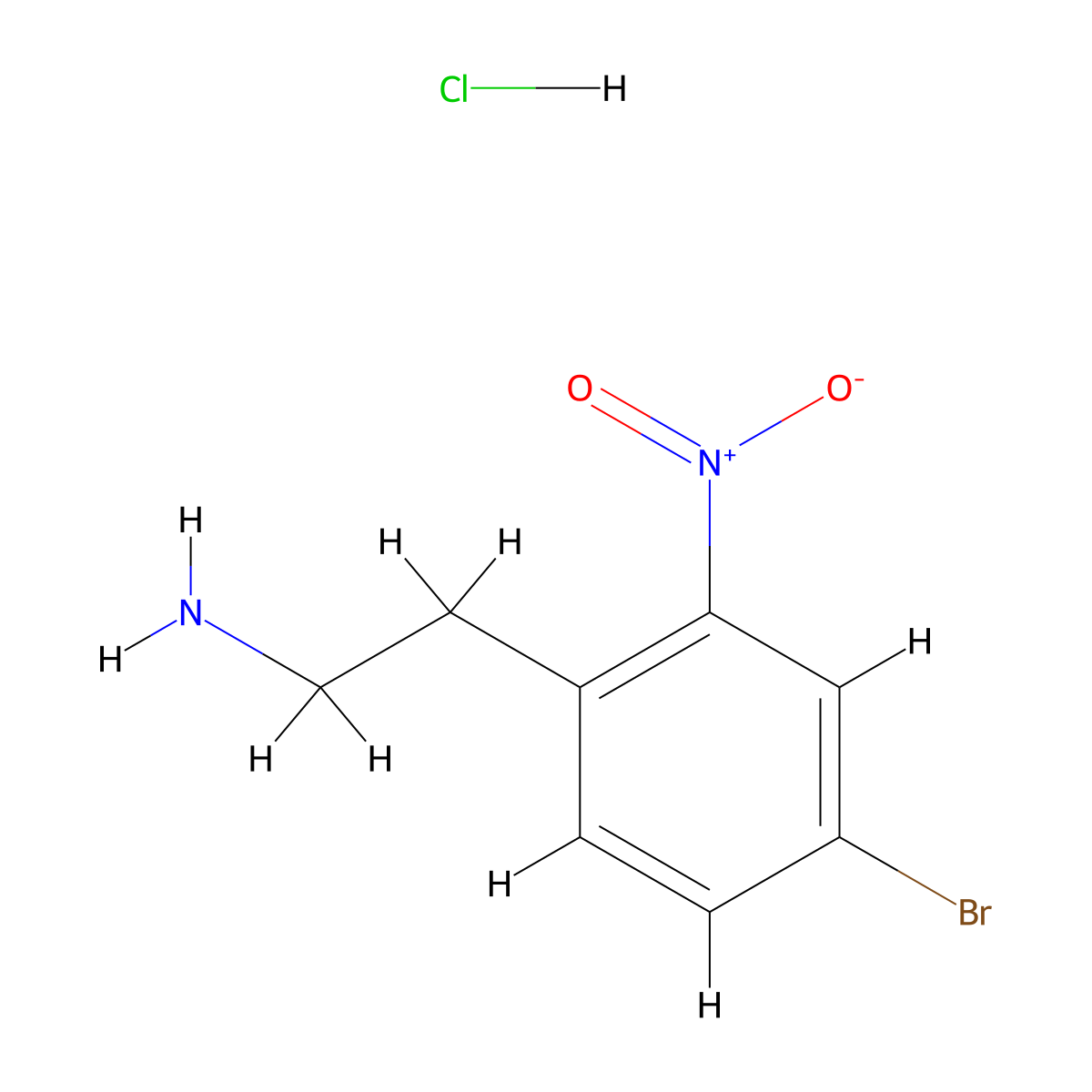 2-(4-Bromo-2-nitrophenyl)ethanamine;hydrochloride molecular structure, CAS 1375067-77-8