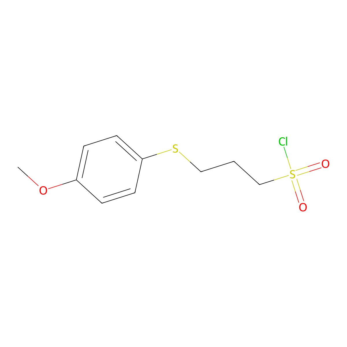 3-[(4-Methoxyphenyl)sulfanyl]propane-1-sulfonyl chloride molecular structure, CAS 1375067-78-9