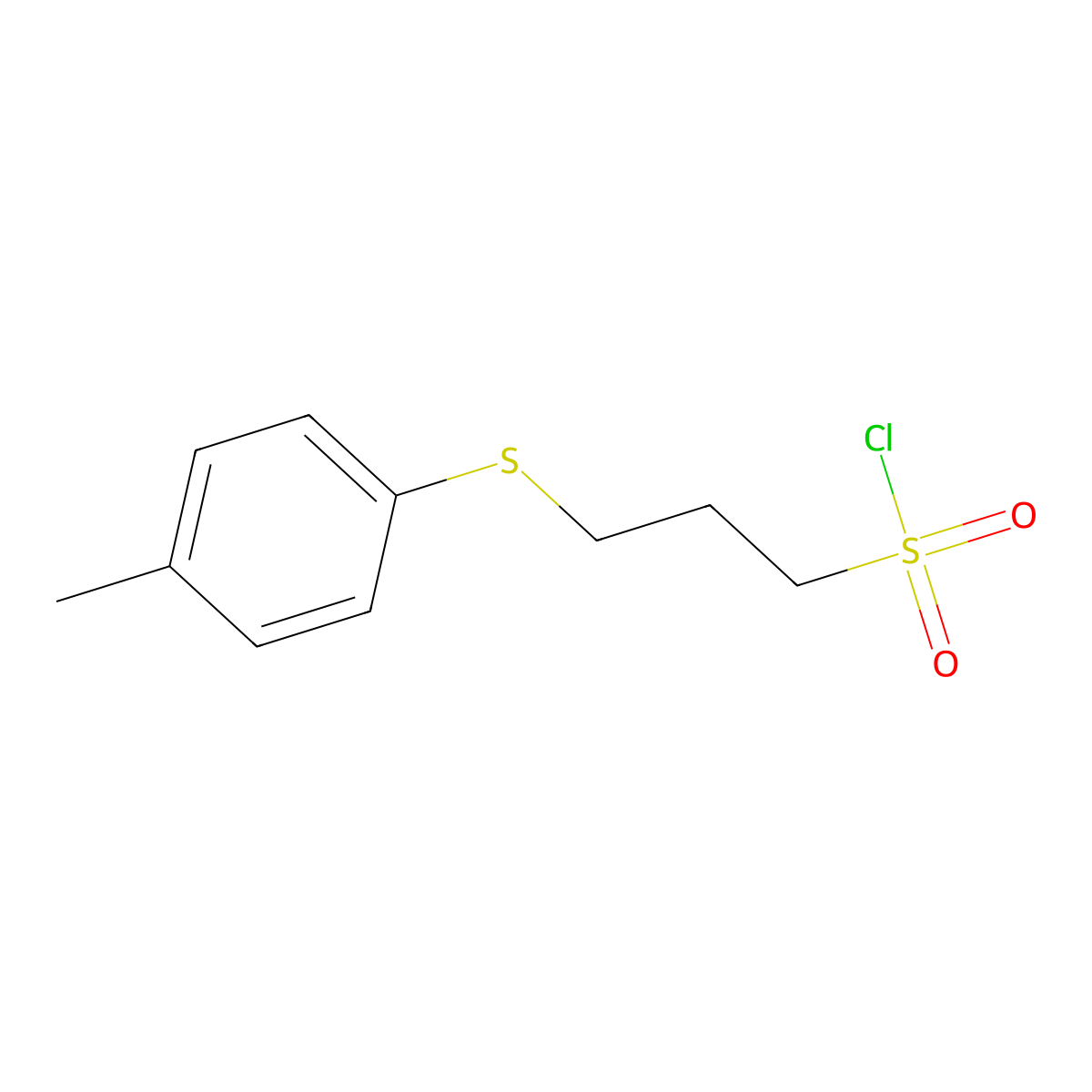 3-[(4-Methylphenyl)sulfanyl]propane-1-sulfonyl chloride molecular structure, CAS 1375068-13-5
