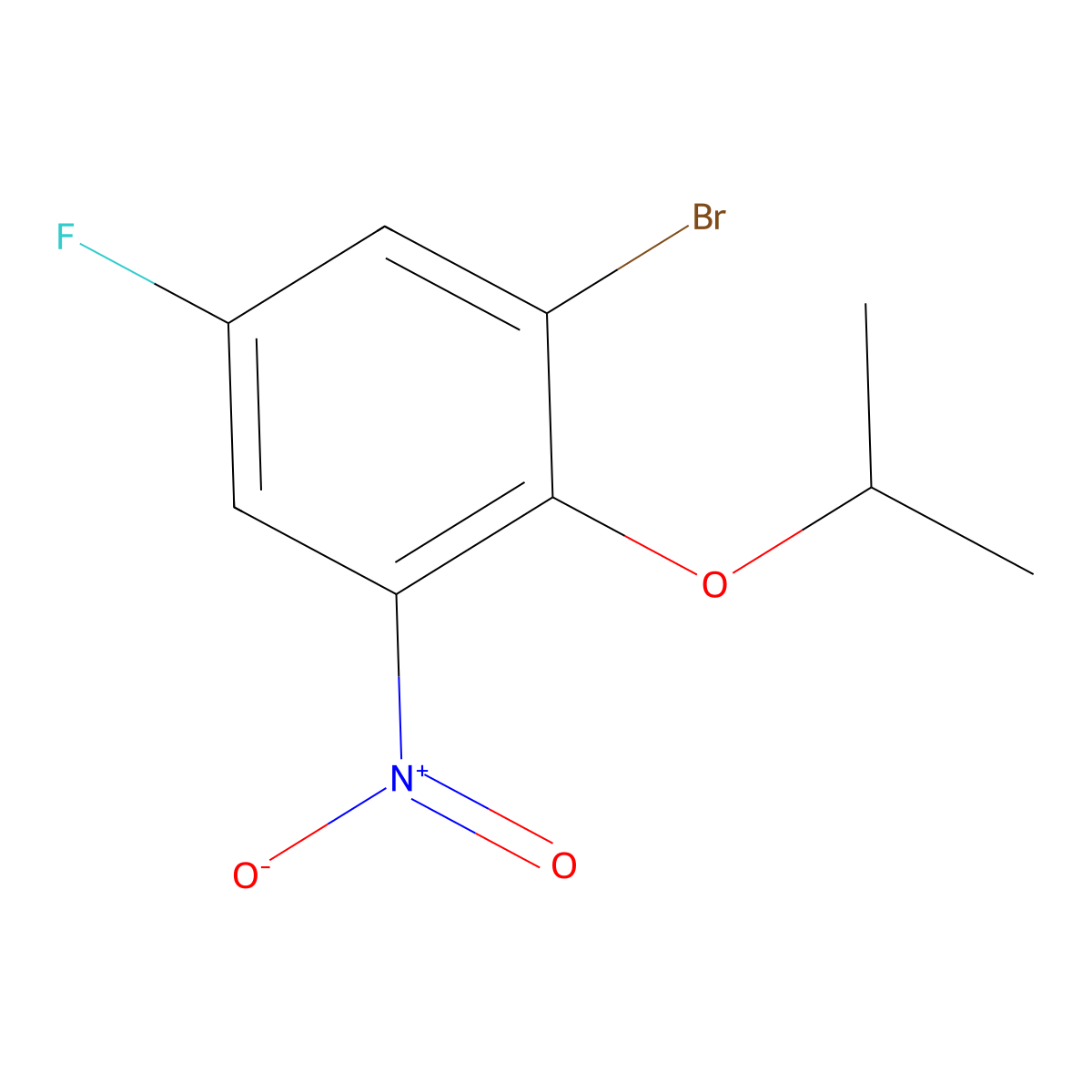 1-Bromo-5-fluoro-2-isopropoxy-3-nitrobenzene molecular structure, CAS 1375068-62-4