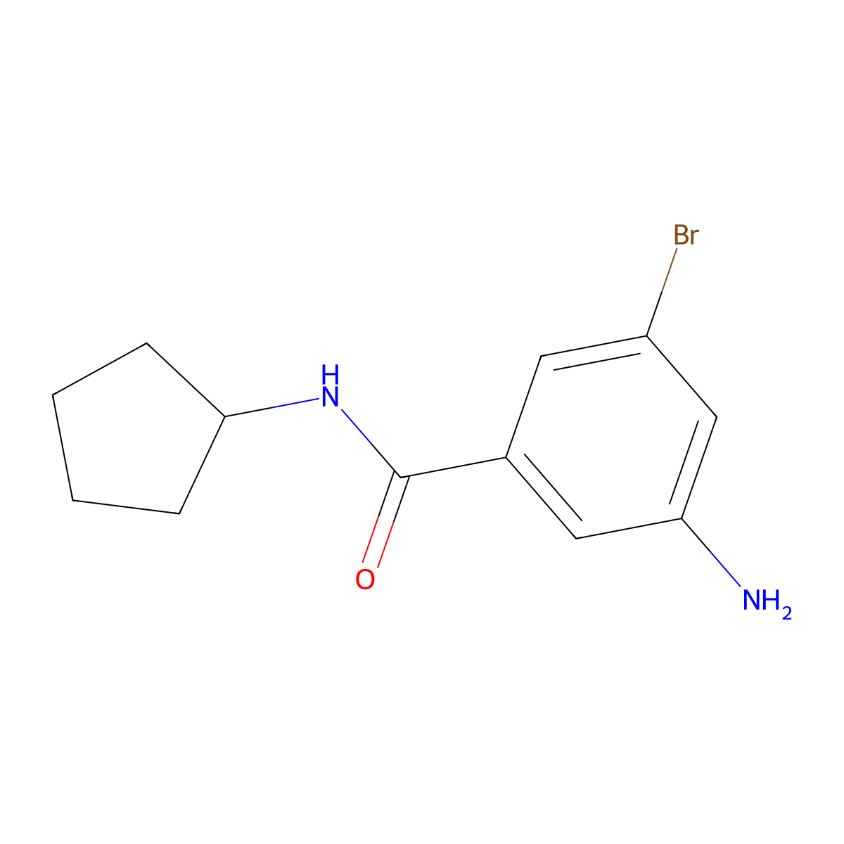 3-Amino-5-bromo-N-cyclopentylbenzamide molecular structure, CAS 1375068-65-7