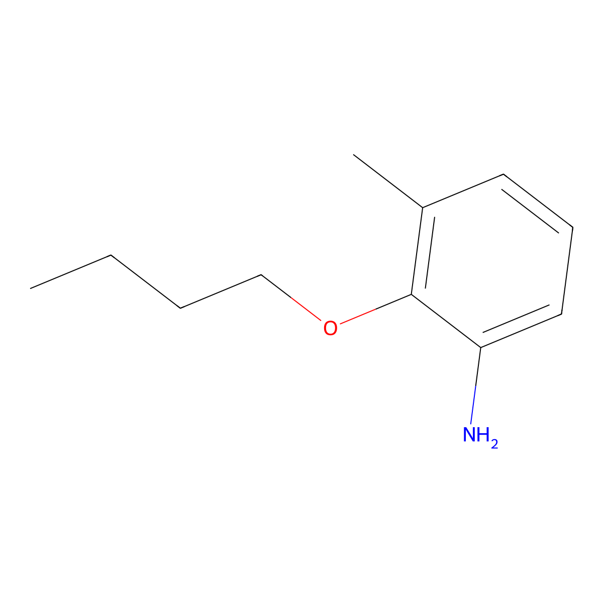 2-Butoxy-3-methylaniline molecular structure, CAS 1375068-69-1