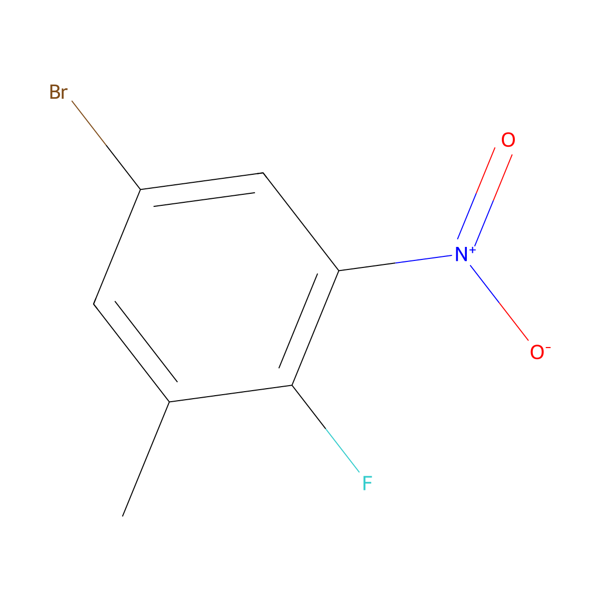 5-Bromo-2-fluoro-3-nitrotoluene molecular structure, CAS 1375068-74-8