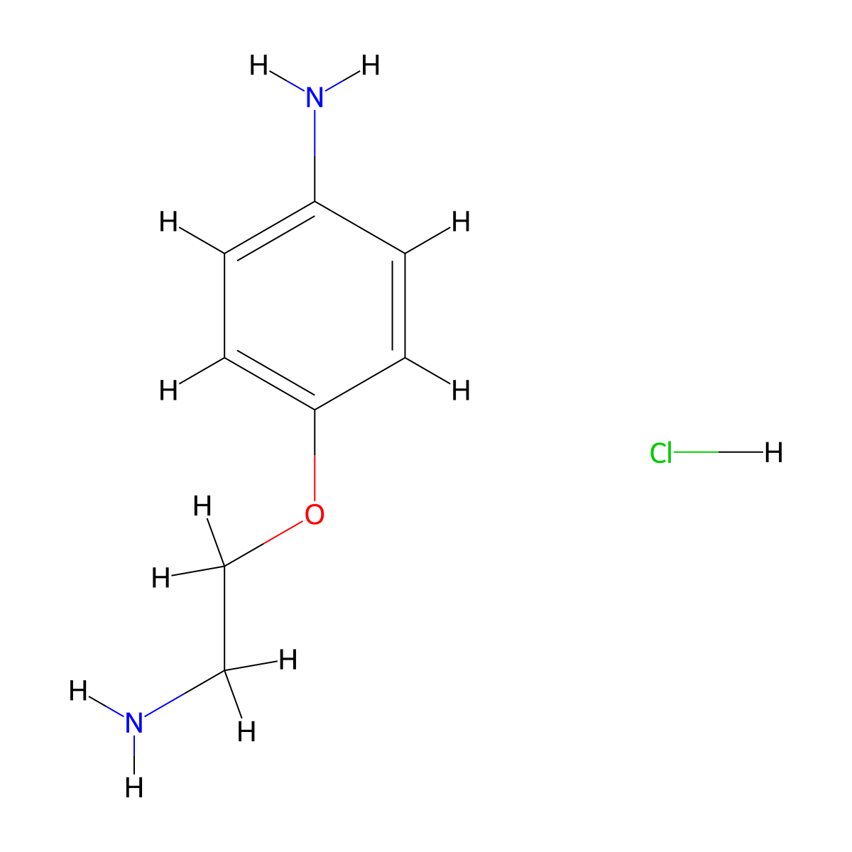 4-(2-Aminoethoxy)aniline hydrochloride molecular structure, CAS 1375068-75-9